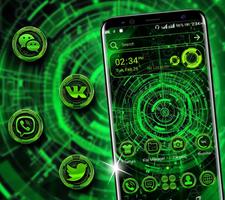 Technology Green Theme پوسٹر