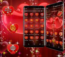 Valentine Heart Launcher Theme imagem de tela 1