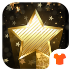 Golden Star Theme - Night Sky Wallpaper & Icons icône