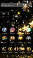 Golden Star Theme - Night Sky Wallpaper & Icons Affiche