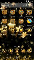 Golden Star Theme - Night Sky Wallpaper & Icons capture d'écran 1