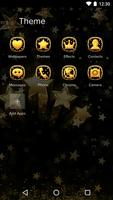 Golden Star Theme - Night Sky Wallpaper & Icons capture d'écran 2