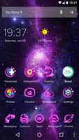 Neon Theme - Neon Purple Star Wallpaper&Icon Plakat