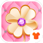 Luxury Theme - Pink Diamond Wallpaper & Icons icône