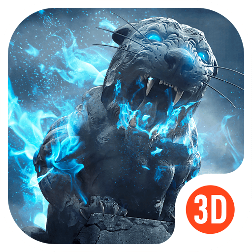 3D Theme - Roaring Lion 3D Wallpaper&Icon
