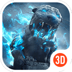 3D Theme - Roaring Lion 3D Wallpaper&Icon آئیکن