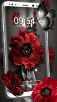 Dark Red Flower Launcher Theme 스크린샷 2