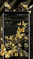 Golden Butterfly Glitter Launc Affiche