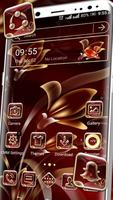 Red Floral Launcher Theme постер