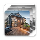 terras huis ontwerp-icoon