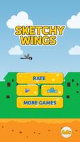 Sketchy Wings: Flappy Stickman постер