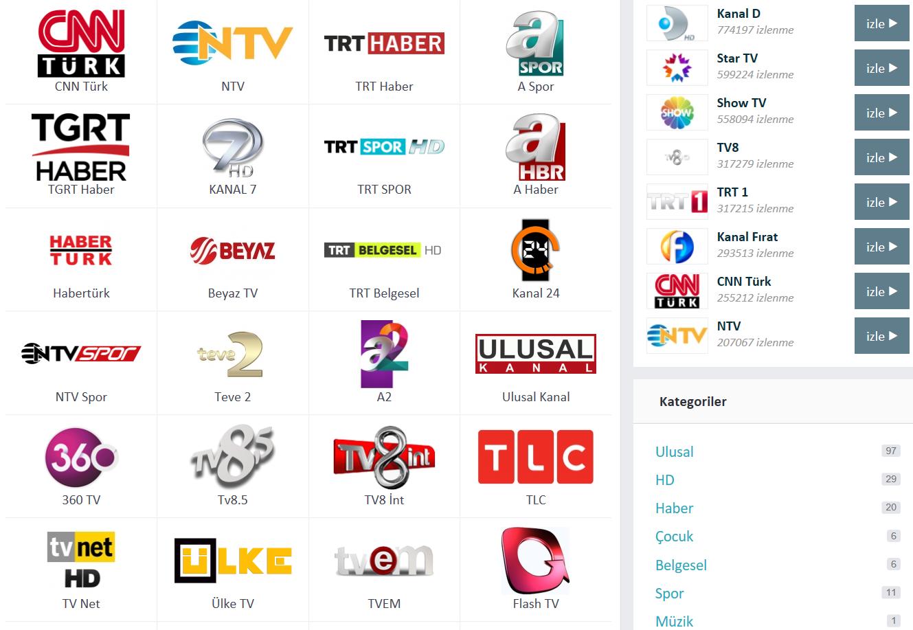 Турк ТВ. D TV Canli. Mobil TV Turk. Kanallari.