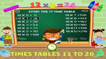 Tablas De Multiplicar 11 al 20 captura de pantalla 2