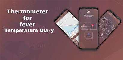 Thermometer For Fever Diary الملصق