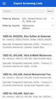 Export Screening Lists captura de pantalla 1