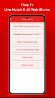 Thop TV - Live Cricket TV , Movies Free Guide screenshot 1