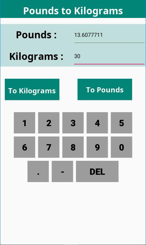 Converter 1 pound kg Lb, Lbs