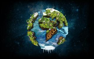 3D Planet Earth Wallpaper Plakat