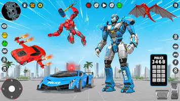 US Police Robot Car Transform Plakat