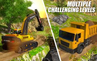 Poster Excavator City Construction 3D