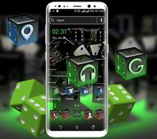 3D Dice Neon Launcher Theme Affiche