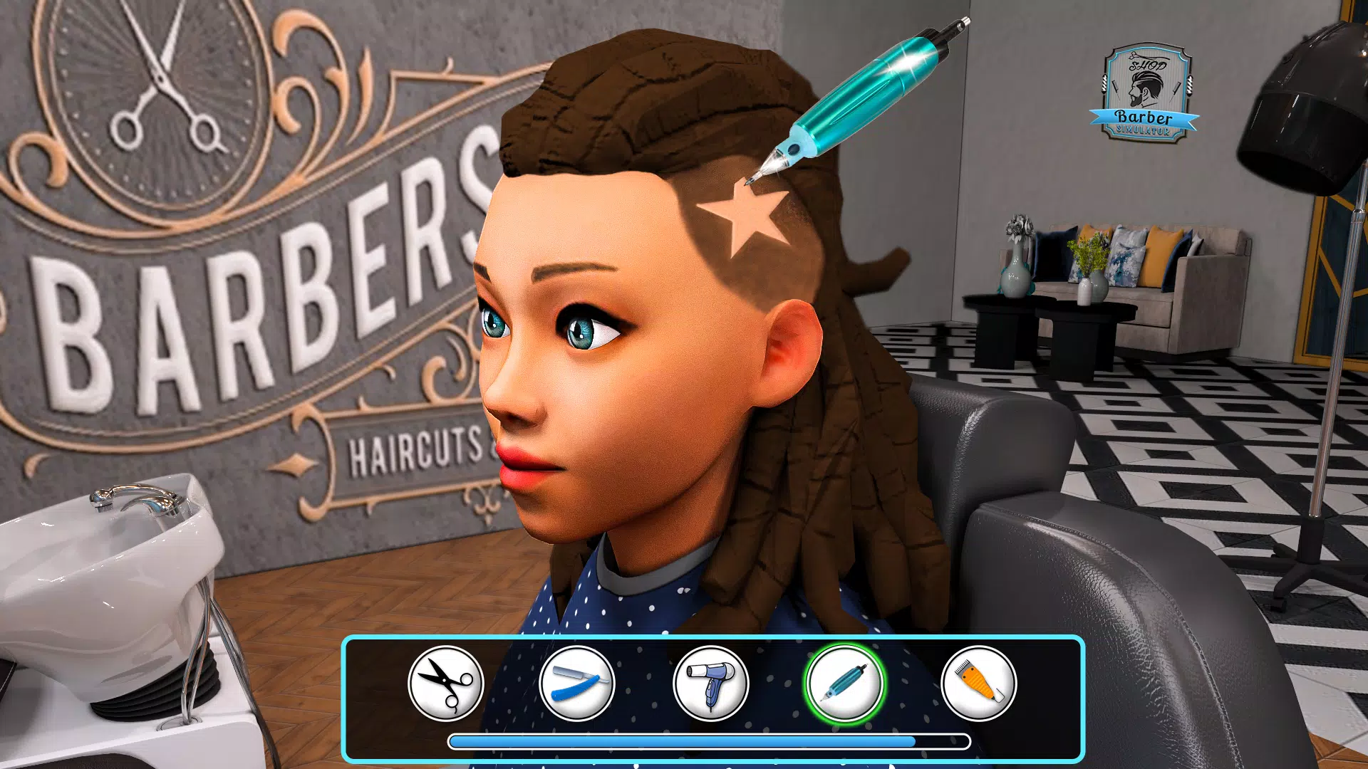 Barbearia cabeleireiro cabelo louco cortar jogo 3D - Baixar APK para  Android