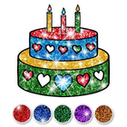 Glitter Birthday Cake Coloring ikona