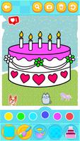 Glitter Birthday Cake Coloring Ekran Görüntüsü 3