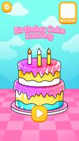 Glitter Birthday Cake Coloring plakat