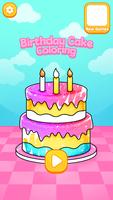 Glitter Birthday Cake Coloring poster