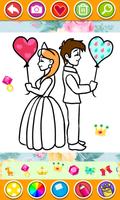 Bride and Groom Wedding Coloring Pages পোস্টার