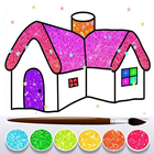 Glitter House Coloring Zeichen