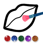 Glitter Lips coloring icon