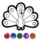 Glitter Peacock Coloring and Drawing for Kids aplikacja