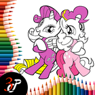 Coloring Book Pony Pink Princess icône