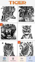 Tiger Pixel Art poster