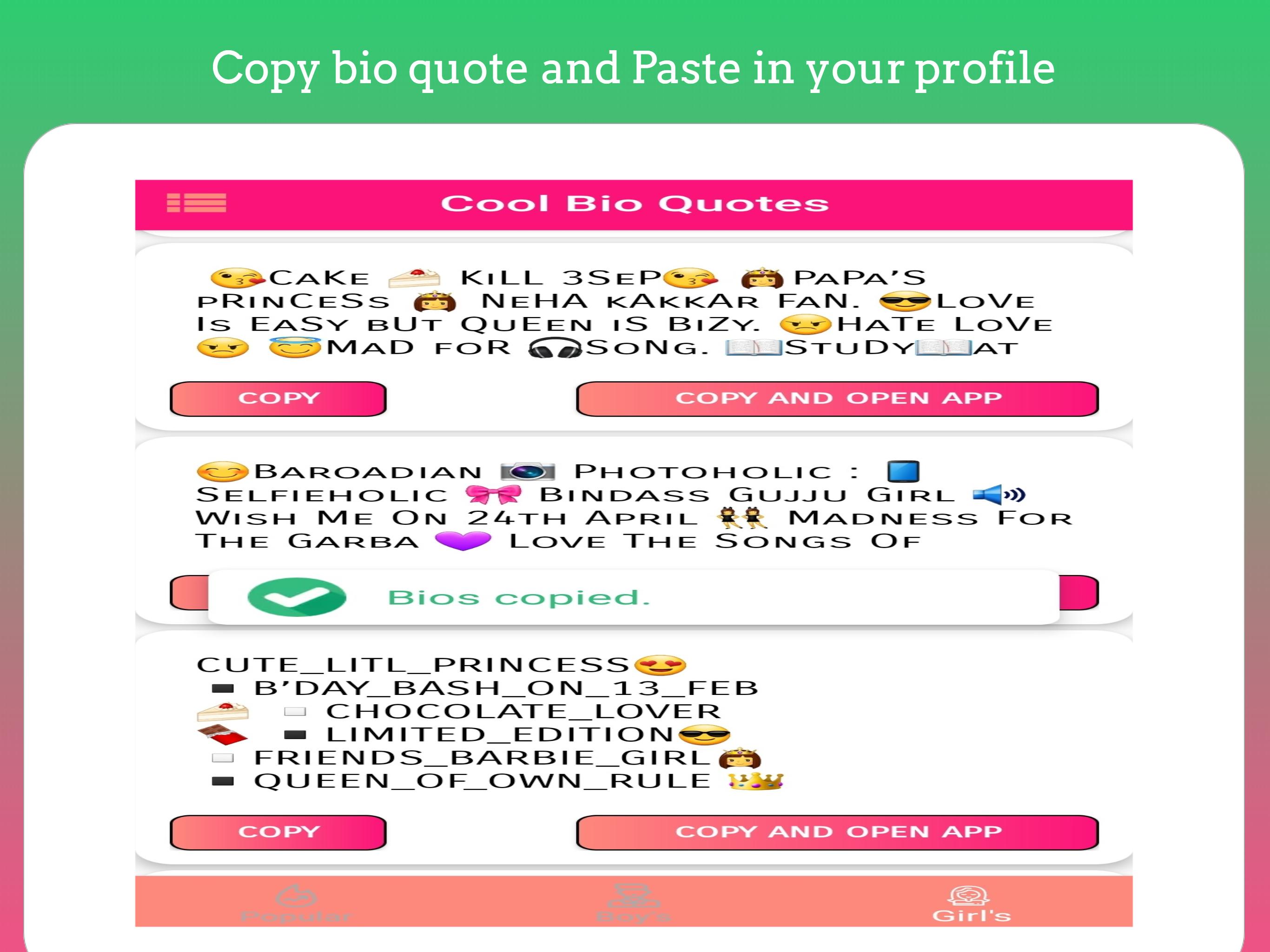 Bios Ideas For Social Media Tik Bios For Android Apk Download - cute roblox bio