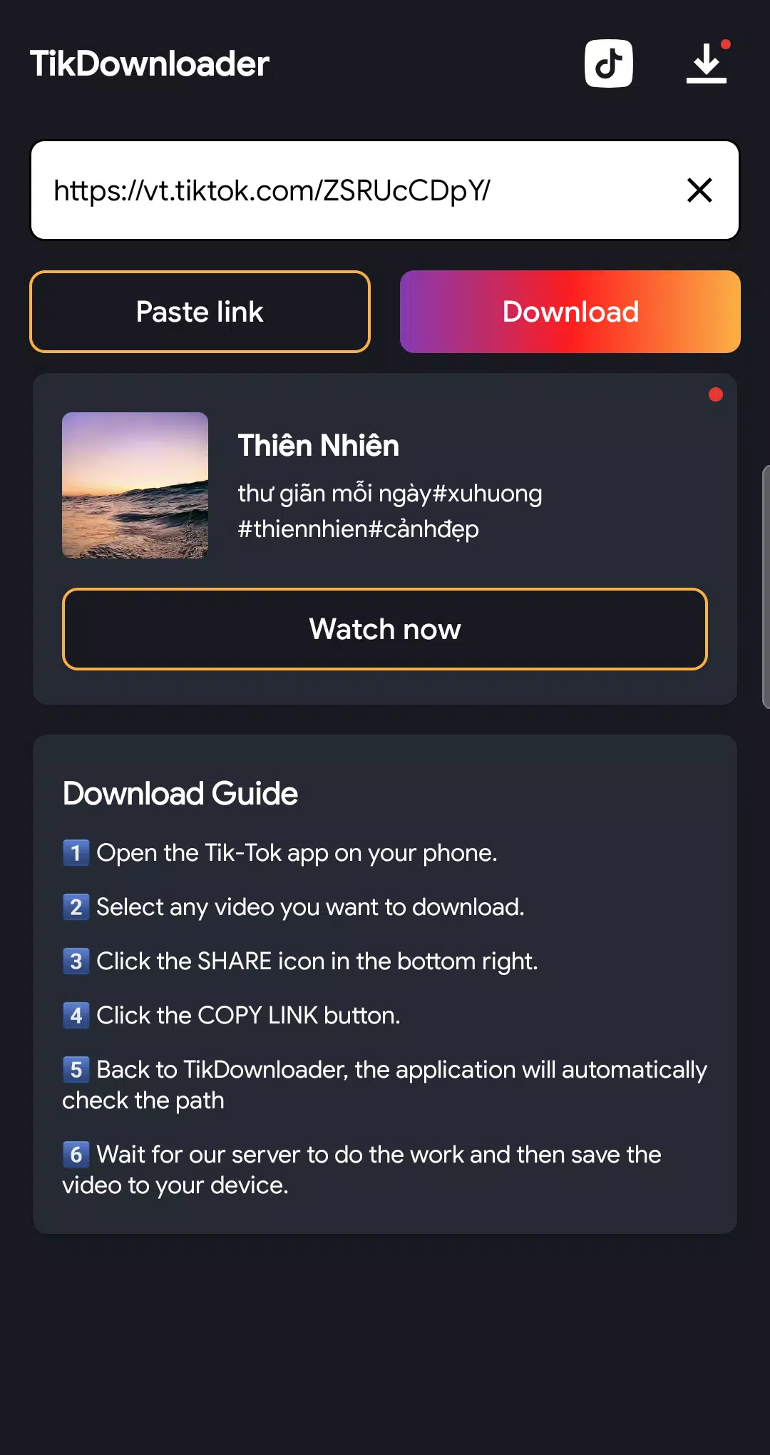 Download TikTok Videos with By Click Downloader