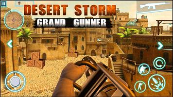 badai gurun grand gunner game FPS poster