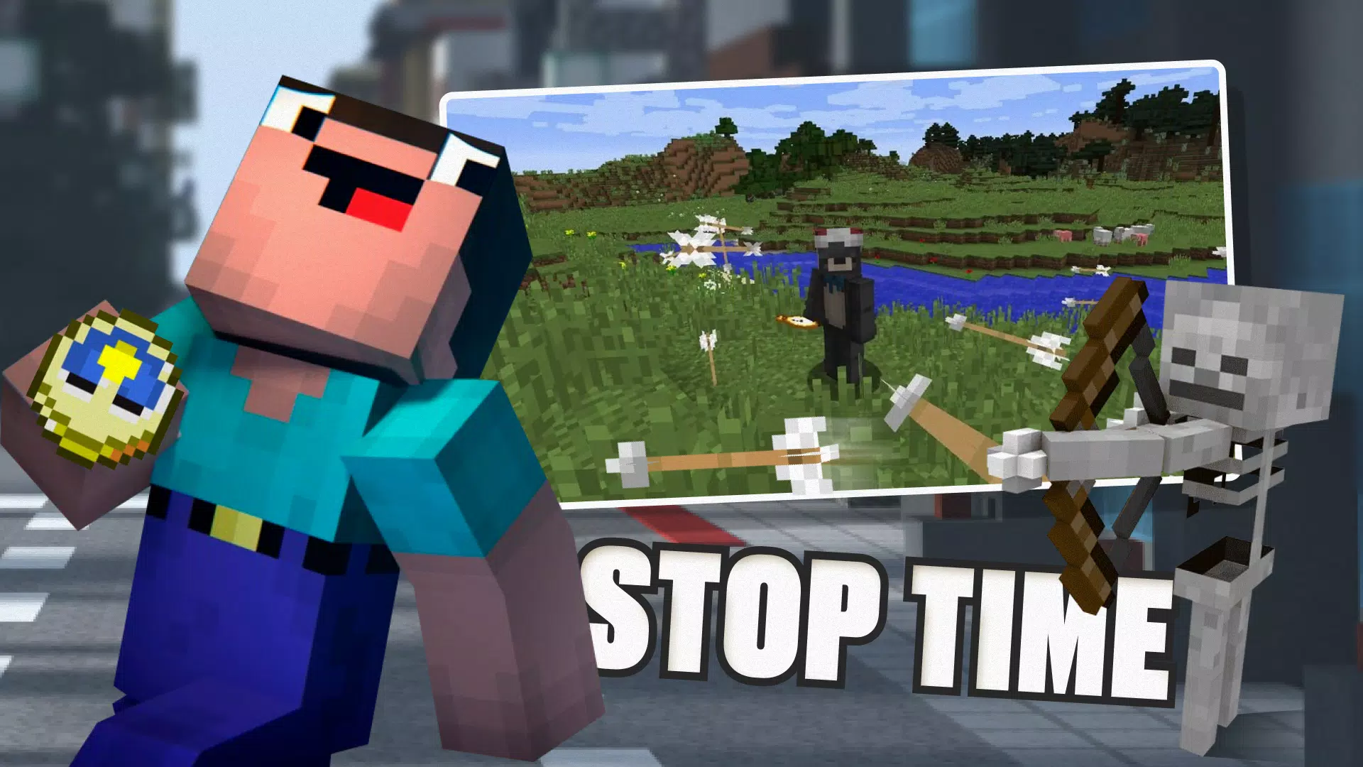 What Happens if You Stop Time in Minecraft PE 1.20 with Craft Mods? #