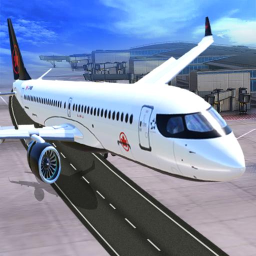 Avión, estacionamiento, 3D