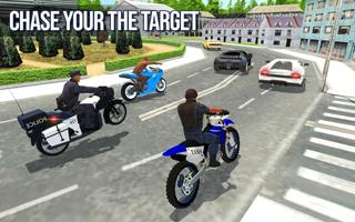 Trafic Police Moto Chasse - Police Bicyclette Jeu capture d'écran 1