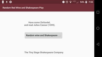 Red Wine and Shakespeare Play Randomizer capture d'écran 1