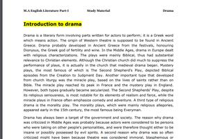 MA English Part One-Paper II- Drama-Complete Notes screenshot 1