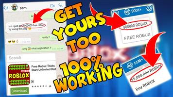 Free Robux Tricks Start Unlimited Robux Guide 2019 পোস্টার