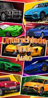 Unterschiede Finde Auto Spiele Plakat