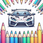 Kawaii Cars Coloring Book icône