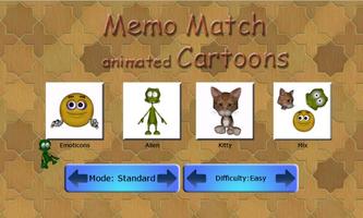 Memo Match Animated Cartoons Affiche