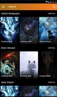 Fantasy Wolf Wallpaper Affiche