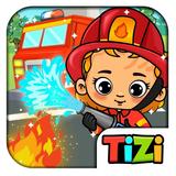 Tizi小鎮系列兒童消防車遊戲